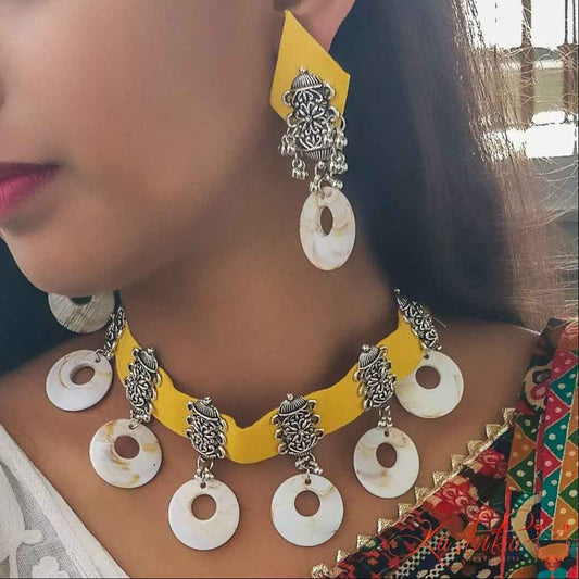 Handmade oxidised set - Kashika JewelCrafts