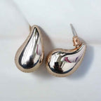 Minimal silver and rosegold teardrop earrings - Kashika JewelCrafts