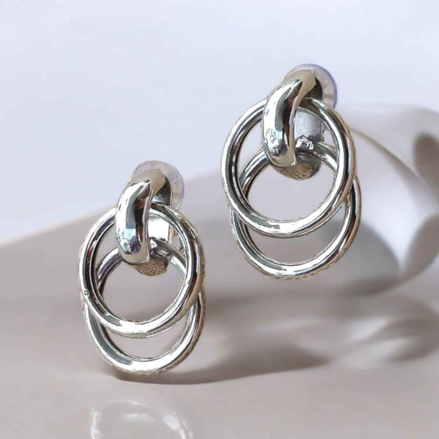 Silver double ring hoop - Kashika JewelCrafts