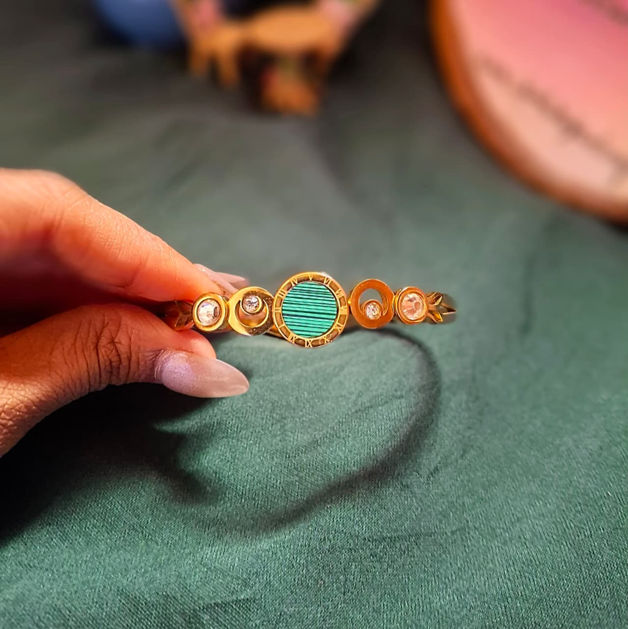 The Roman Malachite anti tarnish bracelet 🌿✨