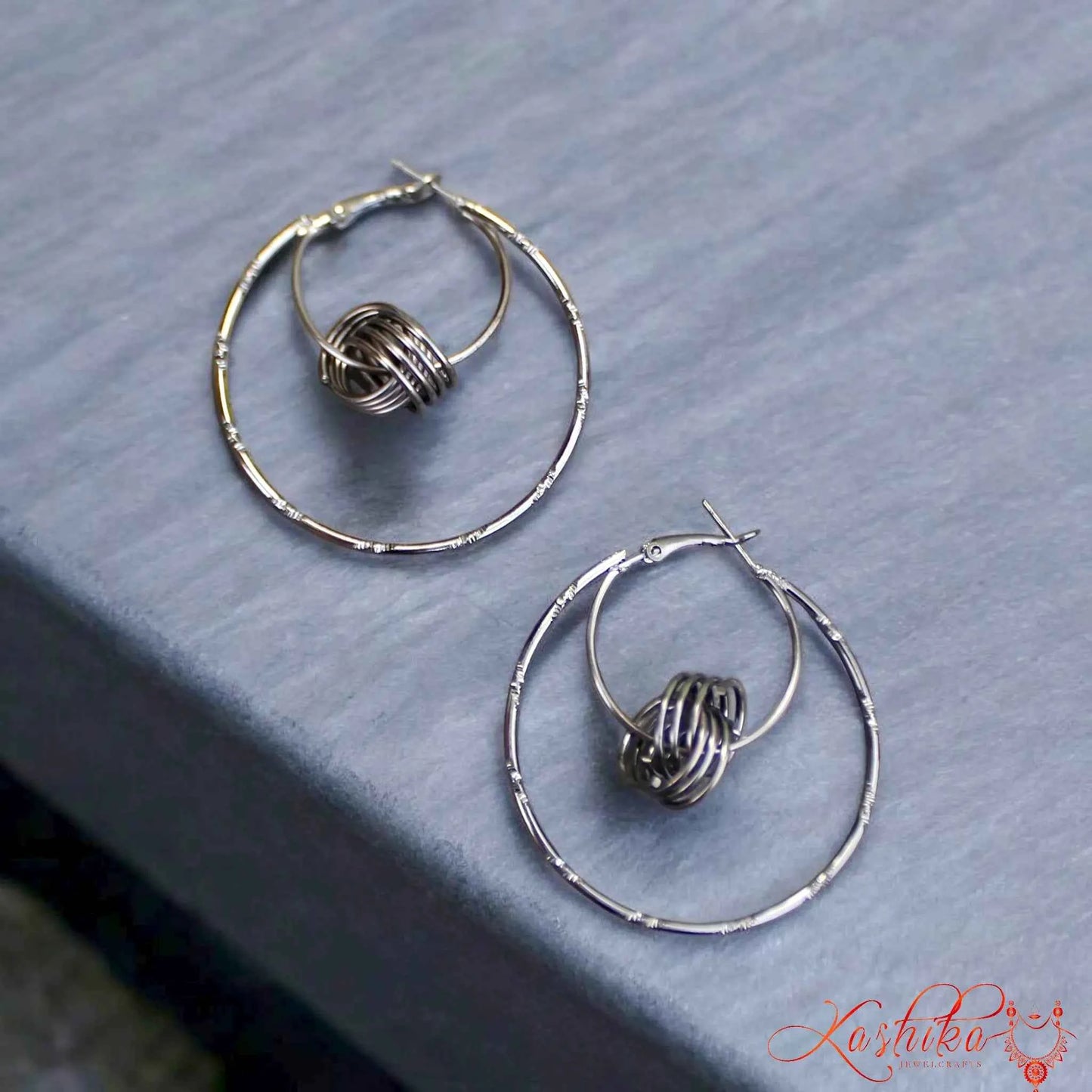 Black Metal Western Hoop Earrings – Bold & Stylish Statement Jewelry - Kashika JewelCrafts