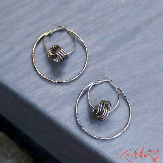 Black Metal Western Hoop Earrings – Bold & Stylish Statement Jewelry - Kashika JewelCrafts