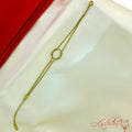Minimal gold double chain circle bracelet for women adjustable fashion bracelet