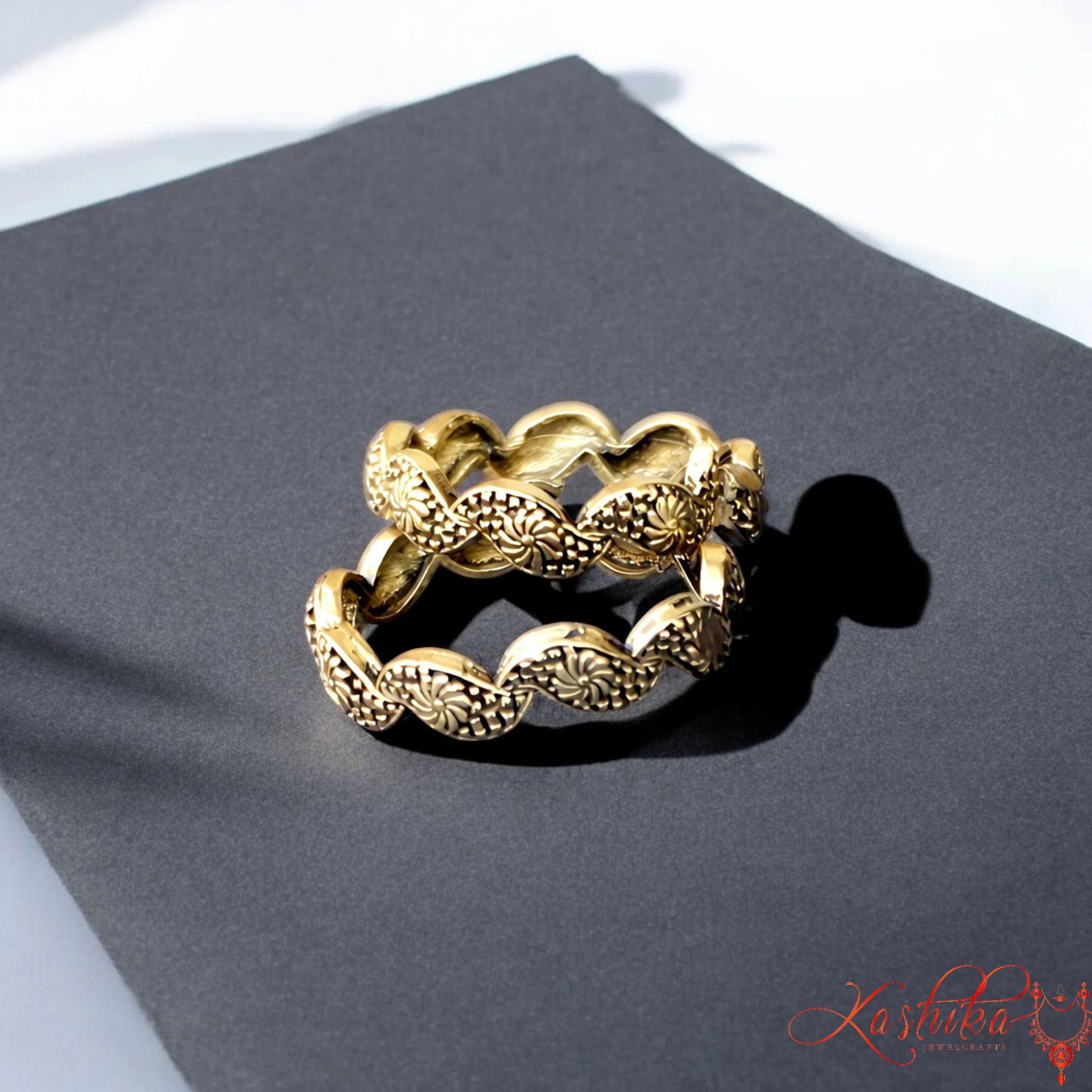 Gold Oxidised Toe Rings for Women – Adjustable Antique Finish Brass Toe Rings
