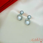 silver infinity pearl drop earrings elegant pearl earrings for women