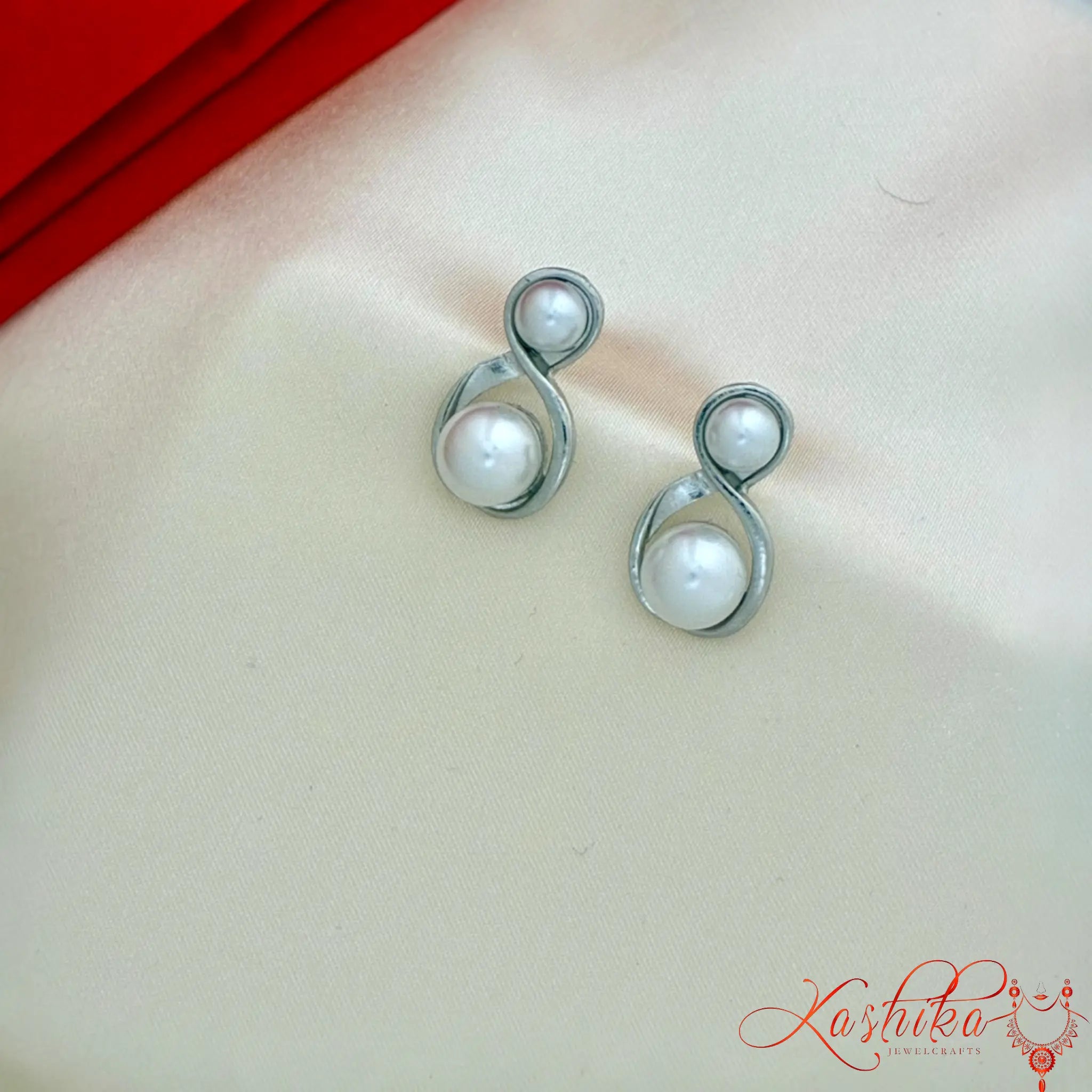 silver infinity pearl drop earrings elegant pearl earrings for women