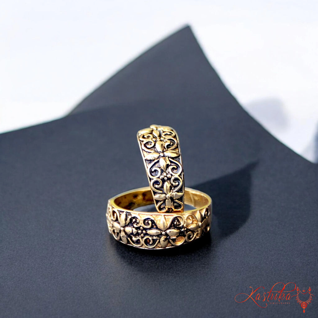 Women’s Oxidised Gold Toe Ring – Adjustable Brass Antique Finish Toe Ring for Women